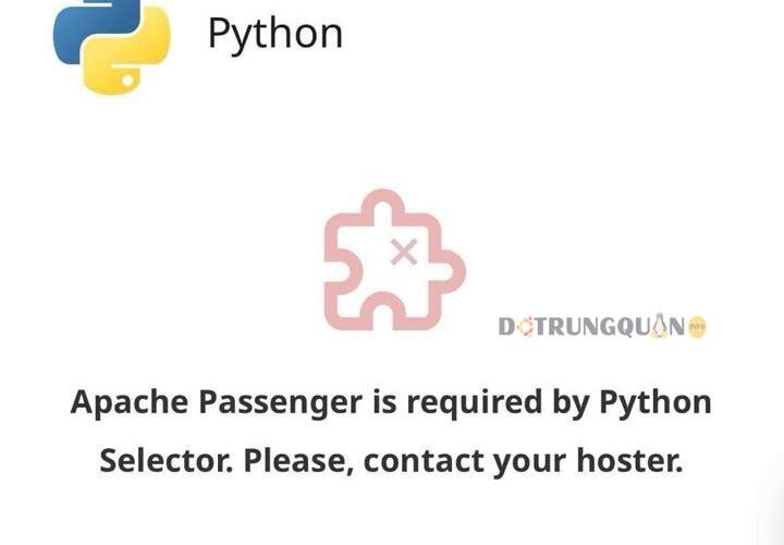 Apache Passenger is required by Python Selector
